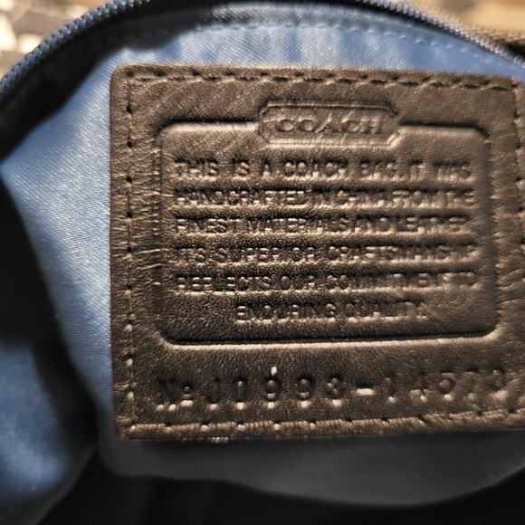 Coach Peyton Opt Art C Denim Drawstring Hobo Tote Bag. - Picture 8 of 9